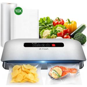 Food Vacuum Sealer Machine, 8-in-1 Food Vacuum Saver Sealer V20 with Moist & Dry Mode, External VAC, Bags and Cutter Included, Compact Lightweight Food Sealer for Home Kitchen Storage & Meal Prep