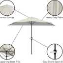Half Umbrella Outdoor Patio Shade - 9 ft Patio Umbrella with Easy Crank - Small Canopy for Balcony, Table, or Deck by Pure Garden (Champagne)