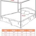 Jondow Stainless Steel Canopy Bed Frame King Size, Sturdy Post Poles Thicken King Size Canopy Frame for Metal Bed Wood Bed Bedroom Decor, Black