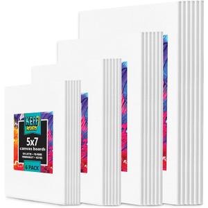 KEFF 24-Pack Canvas for Painting, 6 of 5x7, 8x10, 9x12,11x14 Painting Canvas Boards, Art Supplies for Adults & Kids - 100% Cotton Primed Canvases for Painting Acrylic, Oil, Watercolor, 24 Pack - 6 of Each, 5x7, 8x10, 9x12, 11x14