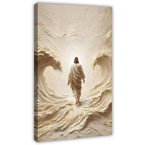 Jesus Christ Canvas Wall Art Christian Religious Poster Inspirational Scripture Prints for Home Living Room Bedroom Decor Frame-style 16x24inch (40x60cm)
