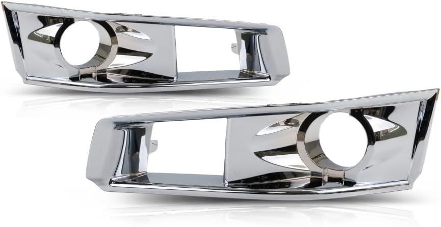 For Cadillac CTS Fog Light Cover 2008-2015 Driver and Passenger Side Pair/ Set | Chrome | w/ HID Headlights | DOT/ SAE Compliance | GM1038112 + GM1039112 | 15904574 + 15904575