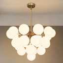 Gold Sputnik Chandelier Mid Century Modern 23 Light High Ceiling Chandelier, Dia 25.6 inch