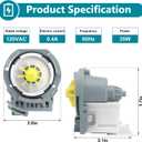 W10724439 W10876537 W10348269 Dishwasher Drain Pump for Whirl-pool WDT720PADM2 WDT720PADM1 WDF520PADM9 WDF320PADS2 WDT970SAHZ0 WDT730PAHZ0-Ken-more Kitchen-aid Dishwasher Pump Motor by TOMOON