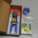 RJ45 Crimp Tool Kit Pass Thru Cat5 Cat5e Cat6 RJ45 Crimping Tool with 20PCS RJ45 Cat6 Pass Through Connectors, 20PCS Covers,1 Wire Punch Down Cutter and 1 Network Cable Tester