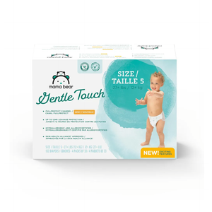 Amazon Brand - Mama Bear Gentle Touch Diapers, Size 5, 132 Count (4 packs of 33