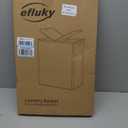 Efluky Laundry Hamper with Lid, Double Laundry Hamper with 2 Removable Bags, 2 Section Laundry Basket with Bamboo Handles for Bathroom, Bedroom & Laundry Room, 140L (36.9 Gallon) Beige, 140L Dual