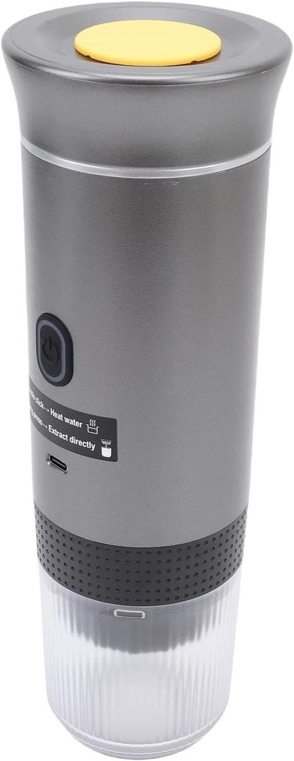 Brrnoo Portable Machine, Mini Coffee Maker for Travel Camping RV Hiking with USB C Charging 20 Bar Pressure 5 Min Heat 4 Cups per Charge (03) (#713, Gray)