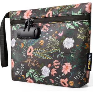 Smell Proof Bag with Combination Lock, Smell Proof Container Carbon Lining Odor Proof Bag Odorless Smell Proof Bags, Great Holidays Gifts for Women (Green)