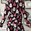 Ecosunny Valentines Day Pajama Set Women's Long Sleeve Sleepwear Soft Loungewear Two Piece Button Down Pjs Lounge Set (L)