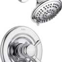 Delta Faucet Lahara 17 Series Dual-Function Shower Trim Kit with 5-Spray Touch-Clean Shower Head, Chrome T17238 (Valve Not Included)