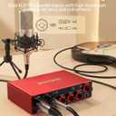 Audio Interface, 2X2 24-bit/192kHz Interface for High-Fidelity, Studio Quality PC/Mac/iOS Recording, XLR/TRS Combo Input, Monitor Mix/Loopback Function, One-Cable Setup(Alloy Red)
