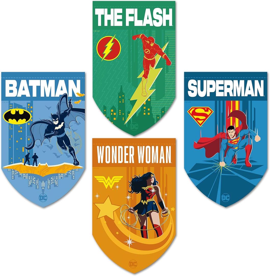 Heroes League Wall Banners, Set of 4 Super Heroes Flags Hanging Flags Banner, Indoor or Outdoor Party Decoration (4pcs-Style 2)