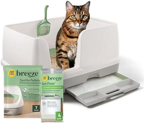 Purina Tidy Cats Litter System, Non-Clumping, Breeze XL All-in-One Odor Control & Easy Clean Multi Cat Box - 18 lb. Box