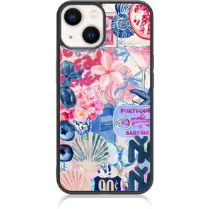 Cute Gorgeous Coquette Collage Aesthetic Phone Case for iPhone 14 & iPhone 13 Case for Women Teen Girls (Blue)