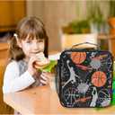 AUUXVA Lunch Bag Sport Basketball Insulated Lunch Box Ice Cooler Tote Bag Handbag Lunchbox Shoulder Strap for Boys Girls Women Men