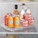 HIYOHIYO Clear Lazy Susan Organizer for Refrigerator Rectangular Fridge Turntable Organizers and Storage Pull Out & 360Rotating for Cabinet, Pantry, Kitchen, Table, Bathroom (1-Pack 13.7"x10.2")