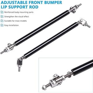 2pc Adjustable 10"-13" Front Bumper Lip Splitter Diffuser Strut Rod Tie Bars Compatible with Most Vehicles