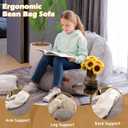 Bean Bag Chair, Cozy Fluffy Beanbag Chairs with Filler for Teens and Kids, Floor Lazy Sofa for Living Room Gaming & Reading (S-Light Grey), Small