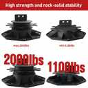 50-Pack Black Shed Base, Deck Blocks Foundation Base Support, Height Adjustment Range from 1-3/16" to 2-3/8", Adjustable Deck Support for Deck Floor Platform Joist Beam Support