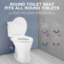 Round Toilet Seat Slow Quiet Close Seat Cover Fit Standard Round Toilet White Toilet Seat with Metal Inserts Easy to Install, Non-slip Seat with Rubber Bumpers Provides Comfort Relieves Pressure Point