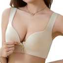 UPTRIS Comfortable Seamless Front Closure Bra for Women, Wireless Full Coverage Push Up Womens Bras No Underwire Bralettes, Size: L