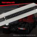 Stainless Steel Straight Spring Loaded Mud Flap Hanger Set 2-1/2" Bolt Spacing 30" Length with Aluminum Reflective Tapes for Semi Trucks Accessories