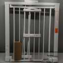 BABELIO New Version Baby Gate with Cat Door Adjustable,29-40" Metal Pet Door for Stairs & Doorways,Pressure Mounted,No Tools Needed,White (29-40" Wide, 30" Tall)