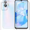 Phone Case for Oukitel C35 (6.56") with 2 X Tempered Glass Screen Protector, [Anti-Yellow X Shockproof] Clear Soft TPU Bumper Cover for Oukitel C35 - Transparent