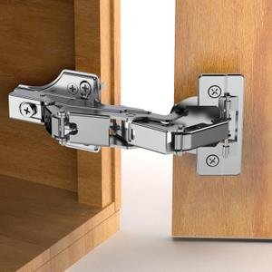 2 Pack Face Frame Full Overlay 175 Degree Lazy Susan Hinge, Clip ON Plate, Chibery Soft Close Multi-Pivot Concealed Hardware for Corner Kitchen Cabinet, Cupboard Folded, Folden Door, Closets