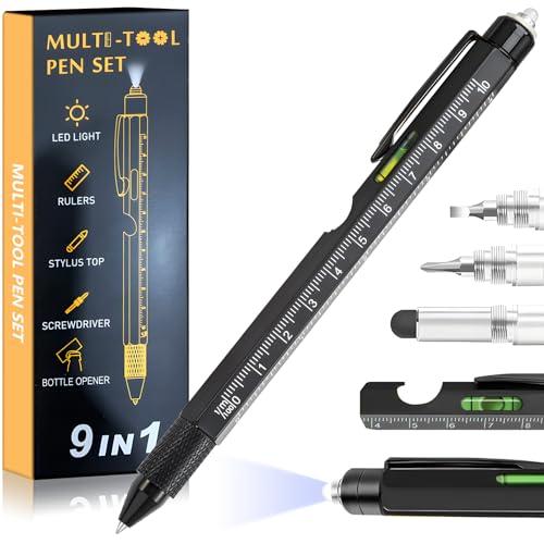 Father's Day Gifts from Daughter Wife Son,Multitool Pen 9 in 1 Innovative Gift for Men,with LED Light,Ruler, Stylus,Bubble Level,Screwdrivers,Unique Gifts Gadgets for Him,Boyfriend,Husband