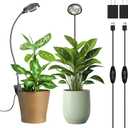 Plant Grow Lights, Clip on Grow Light for Indoor Plants, Full Spectrum LED Plant Lights for Indoor Growing with Timer4-Level Dimmable for Growth Small Grow Lamps 2 Pack