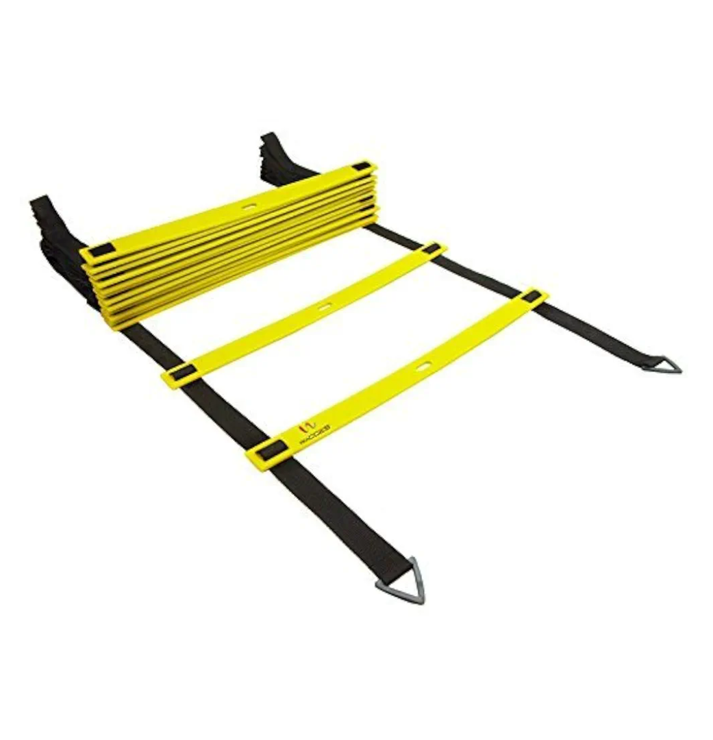 Mantra sports Adjustable Agility Ladder for Soccer, Speed, Football, Fitness with Carry Bag, Yellow