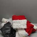 Potalay Men's Deluxe Santa Suit 11pc. Christmas Adult Santa Claus Costume (Medium)