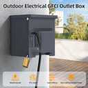Joinfworld Outdoor Electrical Box, Outdoor GFCI Outlet Box 20 Amp WRTR GFCI Cover with USBType-C Ports Lockable ETL Listed