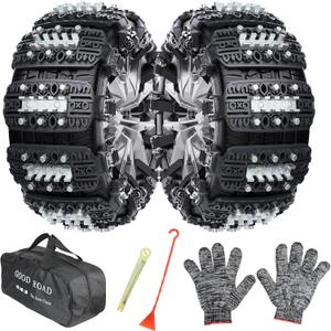 6 Pack Snow Chains for Car, TPU Tire Chains, Adjustable Universal Emergency Anti Slip Snow Chains for Trucks/SUV/ATV for Ice Snow Mud Sand