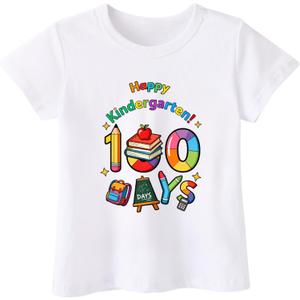 100 Days of School Shirt Kids  Boys Girls Toddler Happy 100th Day of School T-Shirt, Kindergarten 100 Day,3T-7T (5-6 Years)