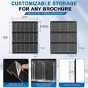 Leinuosen Black Acrylic 3-tier Wall Brochure Holder, 27 x 30 in with 15 Removable Dividers, for 4 x 9 & 8.5 x 9 Booklets, Wall Mount Display for Office, Showroom, School, Store, Reception