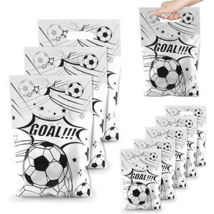7 x Soccer Goodie Bags Party Favors, Soccer Gift Bags, 50 Pcs Soccer Snack Bags for Team Goody Snacks Candy Treat Bag Football Party Decorations Birthday Theme Supplies Gifts for Kids Games Sports Events