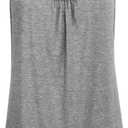 Hibelle Women's Scoop Neck Cute Racerback Yoga Workout Tank Top (Medium, Grey)