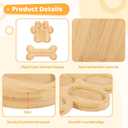 2 Pcs Cute Shaped Bamboo Serving Tray, Paw and Bone Shaped Charcuterie Boards with Grooves, Natural Wooden Snack Platters, Lovely Candy Dish Bowls for Party, Housewarming Gifts