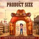 Leyndo 8ft Western Cowboy Inflatable Arch with 5 LED Lights Rodeo Blow up Archway Decorations for Western Birthday Party Indoor Outdoor Decor