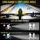 Easymaxx Bike Light Set, Rechargeable Bicycle Lights for Night Riding Front and Rear, Powerful Waterproof Bike Headlight, Easy to Install for Men Women Kids Road Mountain Cycling