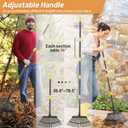 Garden Rake - Large Leaves Rakes for Gardening - 25 Metal Tines 18" Wide - 78" Long Handle Leaf Rakes for Lawns Heavy Duty for Yard Lawn Shrub Garden Beds