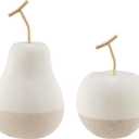 Danya B. Vost Dipped Fruit Decorative Accent Ceramic Sculpture Figure Set of 2 - Small - White/Cream