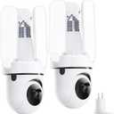 FOSCAM Light Bulb Camera, 3K Auto Tracking 360 PTZ Security Cameras Wireless Outdoor Indoor, Dimmable LED Bulb, Color Night Vision, Motion Detection, Auto Cruise, Works w/Alexa/Google Assistant 2PCS