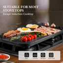 SENSARTE Nonstick Griddle Grill Pan, Pro-Grid Reversible Grill & Griddle Pan, Two Burner Cast Aluminum, Portable for Indoor Stovetop or Outdoor Camping BBQ, 19.5" x 10.7"