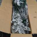 6 FT Prelit Snow Flocked Christmas Tree, Artificial Spruce Christmas Tree with 250 Warm White LED Lights, 850 PVC Branch Tips, Easy Assembly/Metal Stand/Hinged Branches Decoration