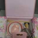 GZIXBDA 8Pcs Matcha Whisk Set, Matcha Set Includes Ceramic Matcha Bowl, Whisk and Holder, Bamboo Scoop, Scoop Rest, Sifter, Measuring Spoons and Tea Towel Tea Kit Gift Set for Women (Pink)