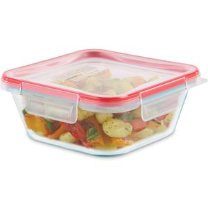Pyrex Freshlock Glass Food Storage Container, Airtight & Leakproof Locking Lids, Freezer Dishwasher Microwave Safe, 4 Cup